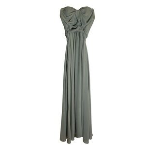 Birdy Grey Ruched Strapless Gown Sage Green Event formal evening